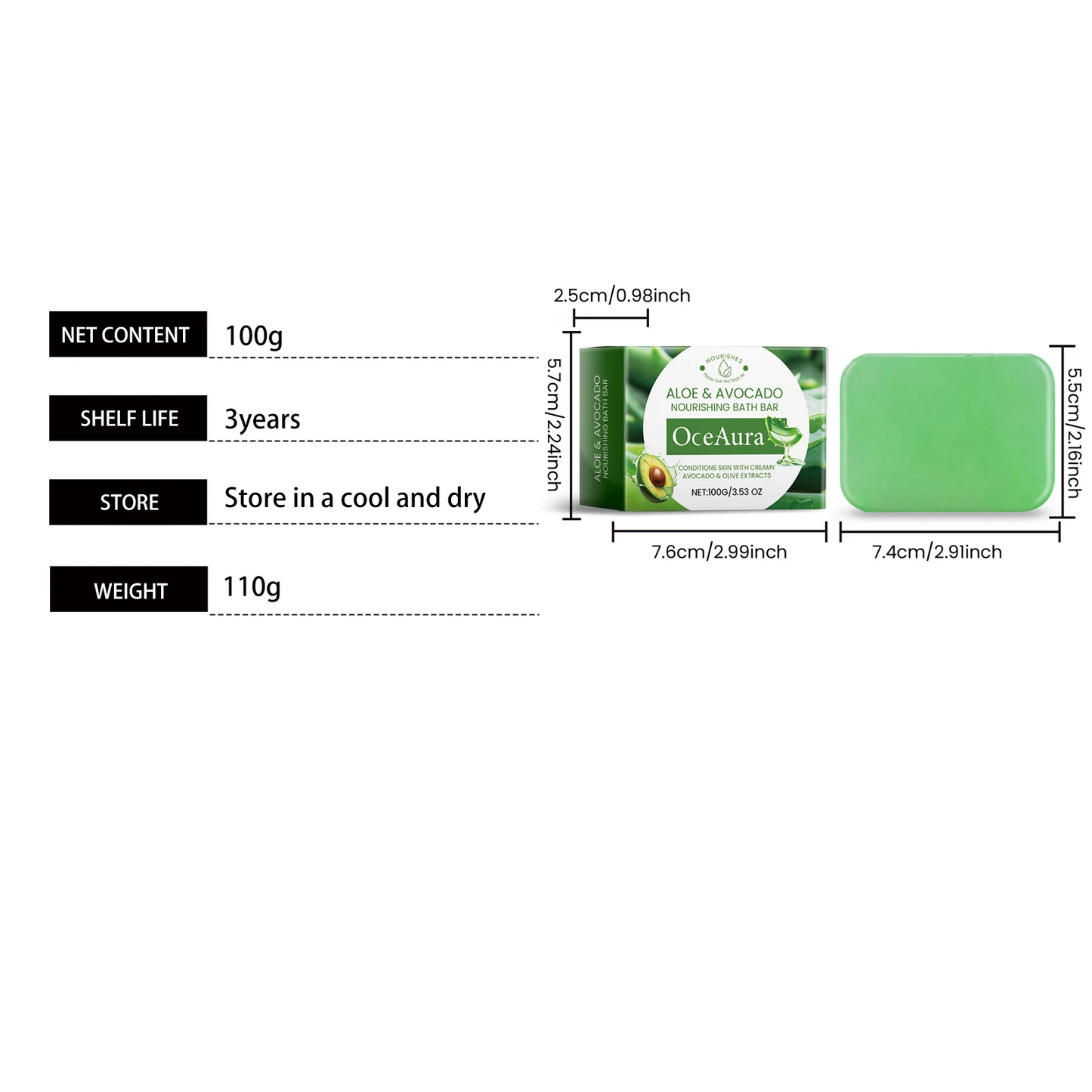 Aloe Vera & Avocado Soap Bar